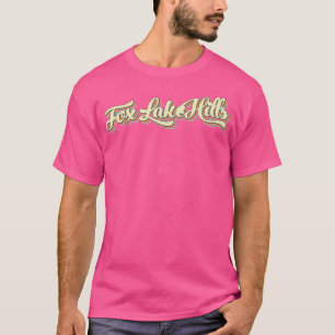 Fo Lake Hills T Retro Art Baseball Font Vintage  T-Shirt