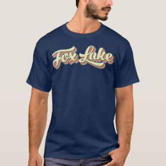 Fo Lake T Retro Art Baseball Font Vintage 1480 T-Shirt