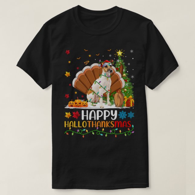 Fo Terrier Dog Lover Funny Happy Fo Terrier HelloT T-Shirt (Design Front)