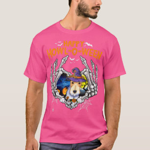 Fo Terrier Skeleton Heart Happy HowlOWeen Costume  T-Shirt