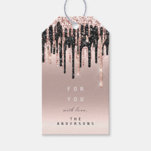 Fo You  Holiday Gift Tag Glitter Drip Spark Merry