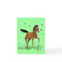 Foal and Butterflies Note Card