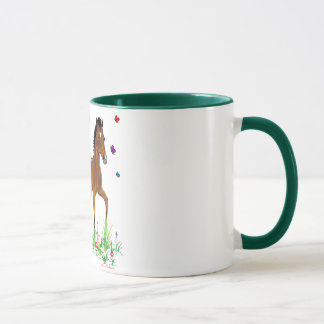 Foal and Butterflies Ringer Mug