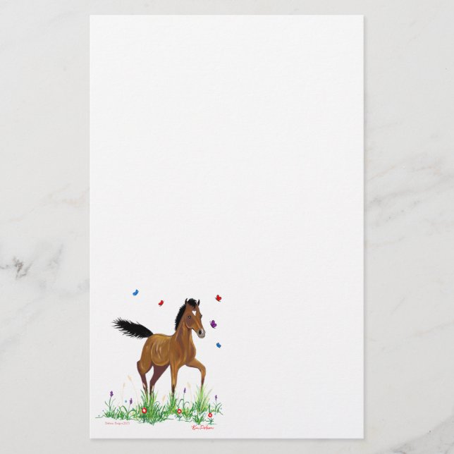 Foal and Butterflies Stationary Stationery (Front)