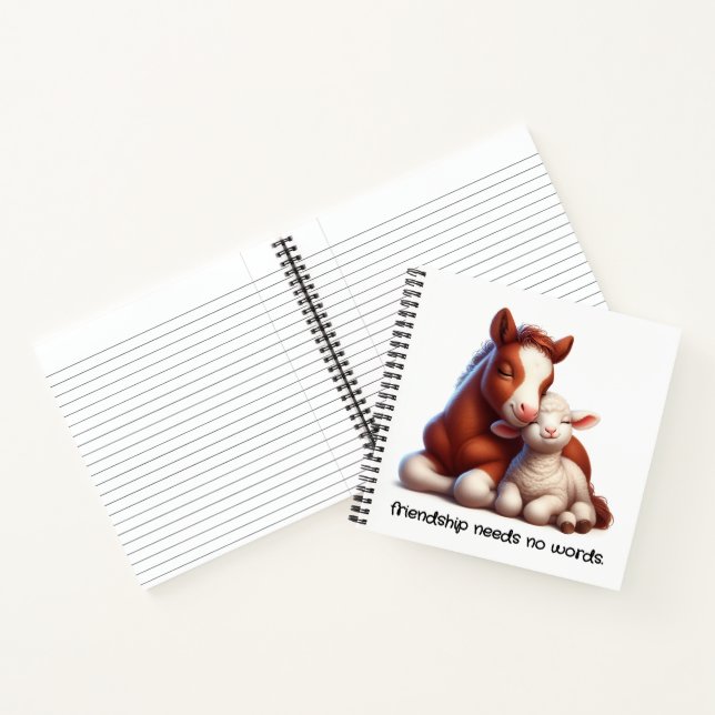 Foal & Lamb Best Friends Share a Touching Moment Notebook (Inside)