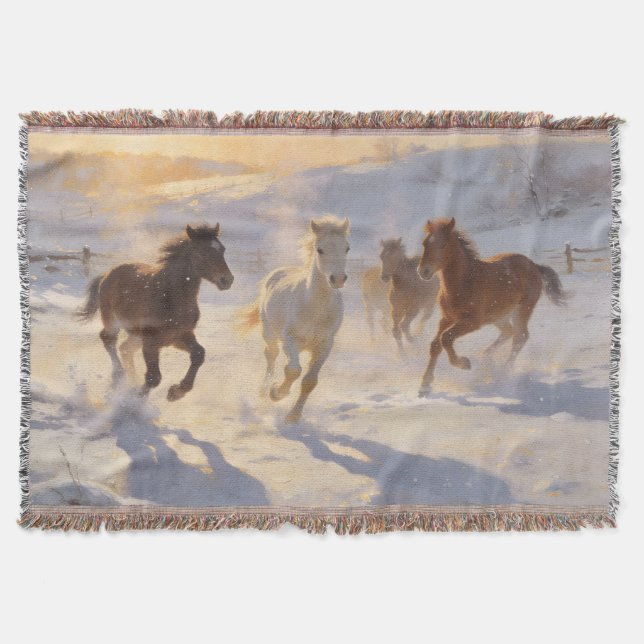 Foals at Play Throw Blanket (Front)