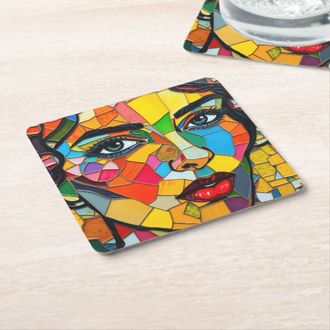 Foam Boards Square Paper Coaster (Angled)
