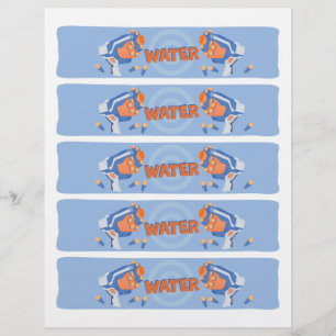 Foam Dart Gun party water bottle labels Flyer