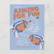 Foam dart guns design invitation