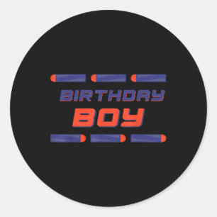 Foam Dart War Birthday Boy Shirt Classic Round Sticker