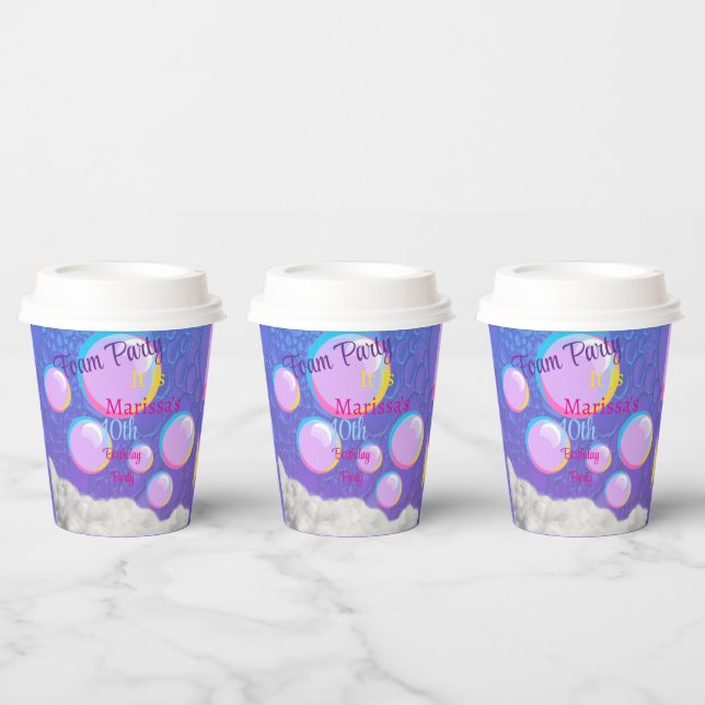 Foam Party Birthday Paper Cups (Multi)