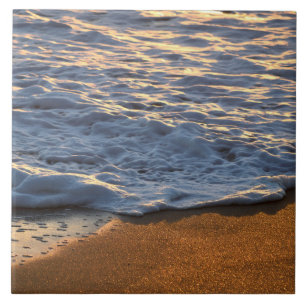 Foam surf wave at the ocean beach  tile