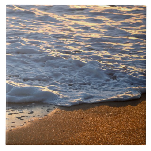Foam surf wave at the ocean beach  tile (Front)