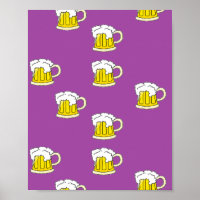 Foaming beer cup on purple