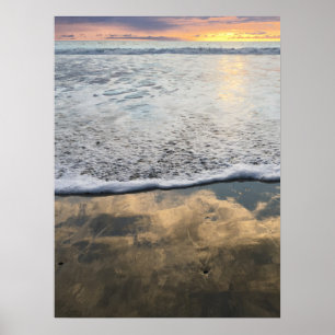 Foamy Waves at Moonlight Beach Poster