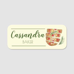 Focaccia Bread Breadmaking Italian Bakery Chef Name Tag