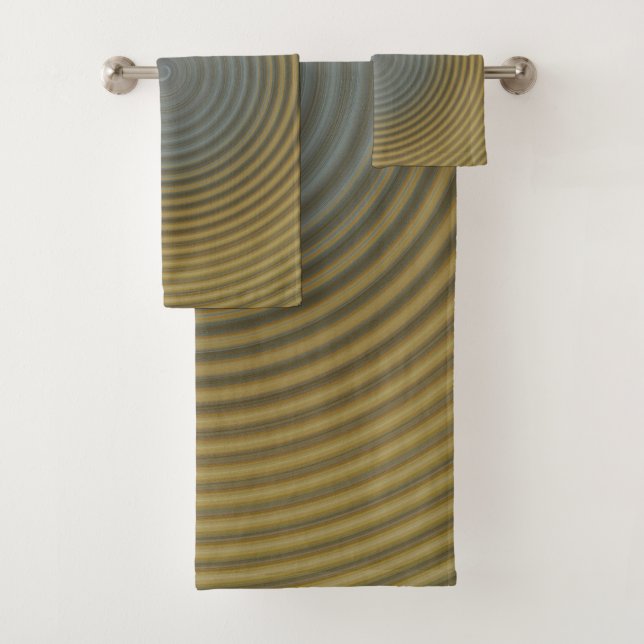 Focal Point Yellow Gold Blue Grey Bath Towels (Insitu)