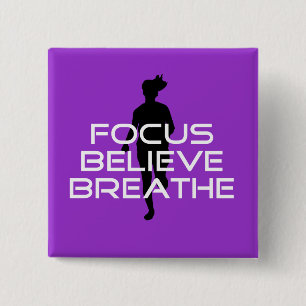Focu Believe Breathe 2 Inch Square Button