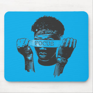 Focus Blindfold Motivational Street Art Illustrati Mouse Pad