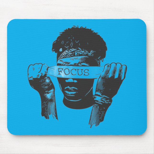 Focus Blindfold Motivational Street Art Illustrati Mouse Pad (Front)