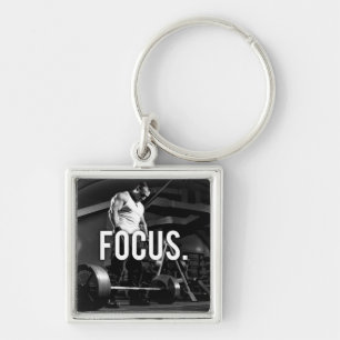 FOCUS - "Body building" Workout Motivational Keychain
