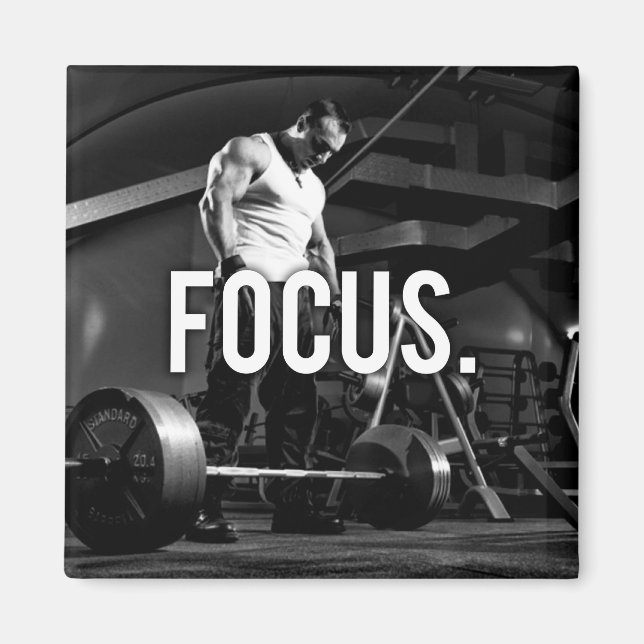 FOCUS - "Body building" Workout Motivational Magnet (Front)