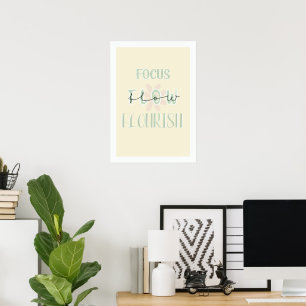 Focus . Flow . Flourish Pastel Poster