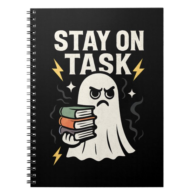 Focus Ghost – Halloween Back to School Design" Notebook (Front)