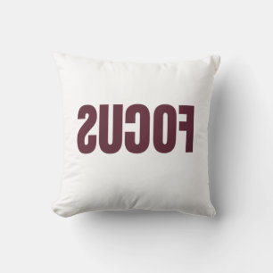 FOCUS inverted funny meme Throw Pillow