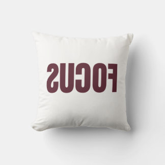 FOCUS inverted funny meme Throw Pillow