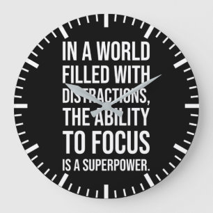 Focus Is A Superpower - Success Motivational Large Clock