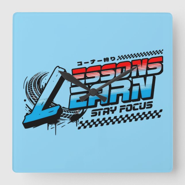 FOCUS LESSONS LEARN SQUARE ACRYLIC CLOCK (Front)