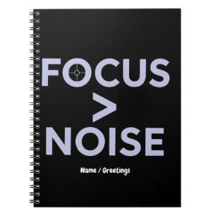 FOCUS > NOISE Motivational Modern Typography Notebook