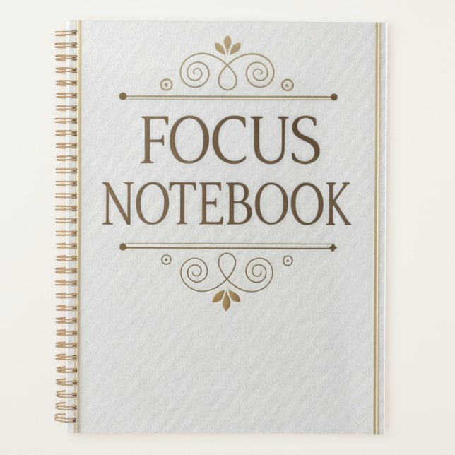 Focus Notebook – Elegant Serif Design Planner (Front)