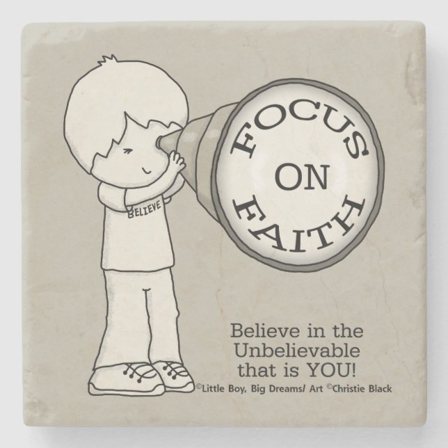 Focus On Faith Stone Coaster (Front)