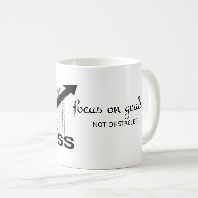 Focus on Goals: Motivational Inspiration Coffee Mug (Front Right)
