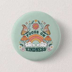 Focus on Kindness Groovy Graphic 2 Inch Round Button
