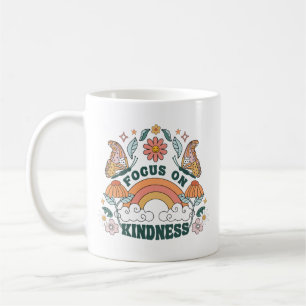 Focus on Kindness Groovy Graphic Coffee Mug