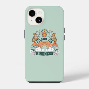 Focus on Kindness Groovy Graphic iPhone 14 Case