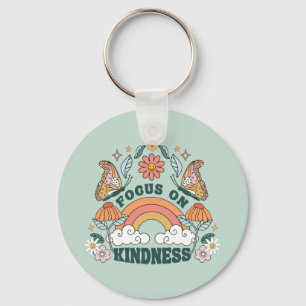 Focus on Kindness Groovy Graphic Keychain