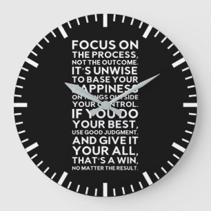 Focus On Process, Not Outcome - Success Motivation Large Clock