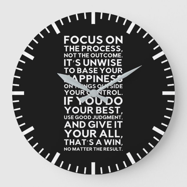 Focus On Process, Not Outcome - Success Motivation Large Clock (Front)