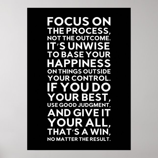 Focus On Process, Not Outcome - Success Motivation Poster (Front)