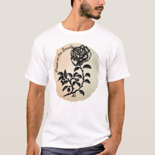 Focus on the Beauty Pen and Ink Cottage Rose T-Shirt