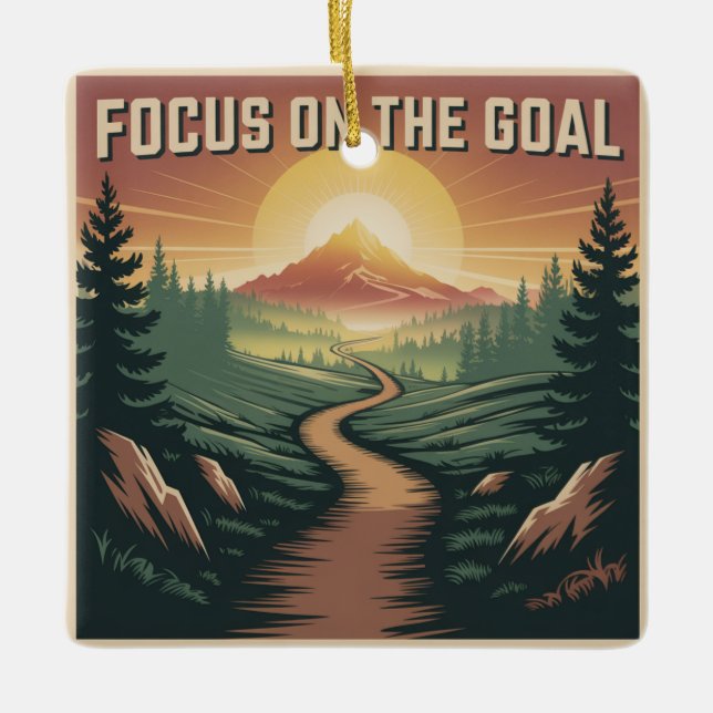 Focus On The Goal Ceramic Ornament (Front)