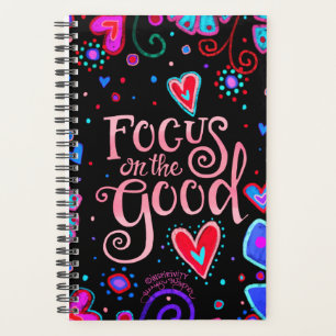 Focus on the Good Cute Floor Hearts Pink Trendy Planner