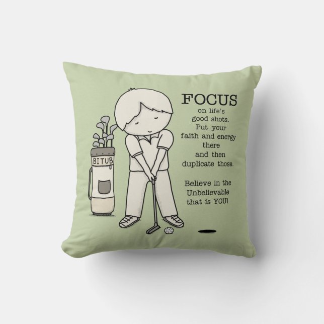 Focus on the Good Throw Pillow (Front)