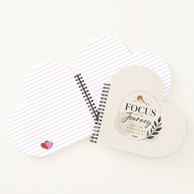 Focus on the Journey Graphic Designed Heart Notebook (Inside)