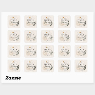 Focus on the Journey Graphic Designed Sheet of Square Sticker