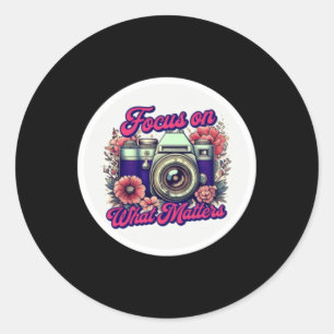 Focus On What S Retro Camera Floral Sticker Sticke